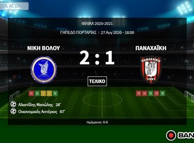 ΝΙΚΗ ΒΟΛΟΥ- ΠΑΝΑΧΑΙΚΗ 2-1 (ΦΙΛΙΚΟ) 1 ΝΙΚΗ