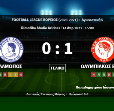ΑΛΜΩΠΟΣ ΑΡΙΔΑΙΑΣ - ΟΛΥΜΠΙΑΚΟΣ ΒΟΛΟΥ 0-1 1 bandicam 2021 04 14 18 08 07 723